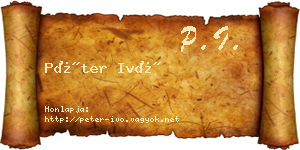 Péter Ivó névjegykártya
