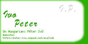 ivo peter business card